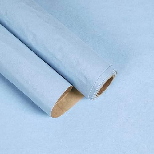 Baby Blue Peel and Stick Wallpaper Self Adhesive Light Blue Velvet Drawer Liner by EaseStick
