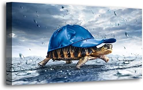 Haichuang Decor Art Funny Turtle Canvas Wall Art 40x20 Inches Framed Turtle by HaichuangDecorArt