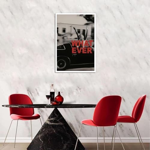 Vintage Black And White Canvas Poster Both Hand Out Of Car Window Woman Wall - Image 6