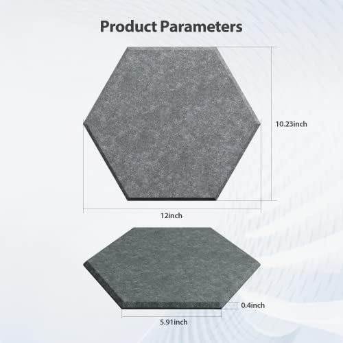 12 Pack Hexagon Acoustic Panels Self Adhesive Sound Proof Foam - Image 6