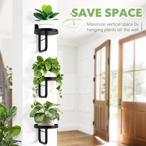 2 Pack Wall Plant Holder for Hanging Planters Indoor Outdoor Black - Image 4