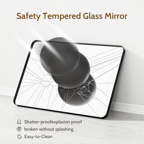 Black Bathroom Mirror 32X36 Inch Bathroom Vanity Mirror - Image 3