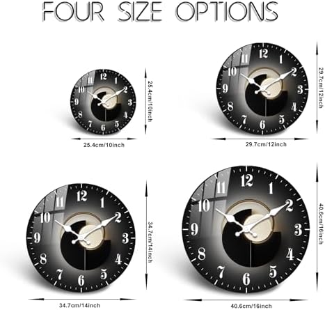 Modern 10 Inch Black and Gold Wall Clock – Silent Decorative Wall Clocks - Image 5