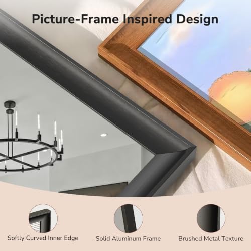 USHOWER 2 Pack 30x40 Inch Black Bathroom Mirrors - Image 5