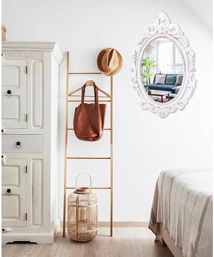 White Oval Mirrors with Frame White Vintage Wall MirrorArendahl Traditional - Image 5