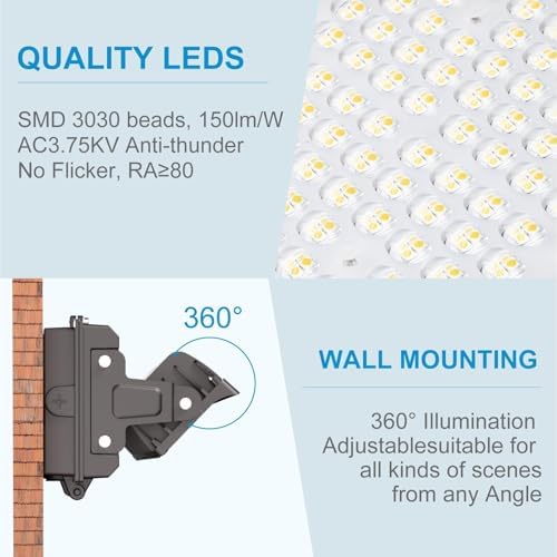 Lightdot 150W Wall Pack LED Exterior Light, Dusk to Dawn 2Pack - Image 3
