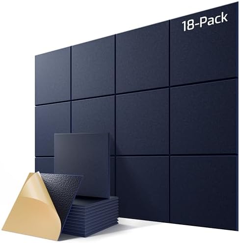 18 Pack Self-Adhesive Sound Proof Foam Panels by Lebenforce