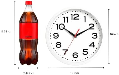 Roymnie 10 Inch Wall Clock, Battery Operated Silent Non Ticking White - Image 3