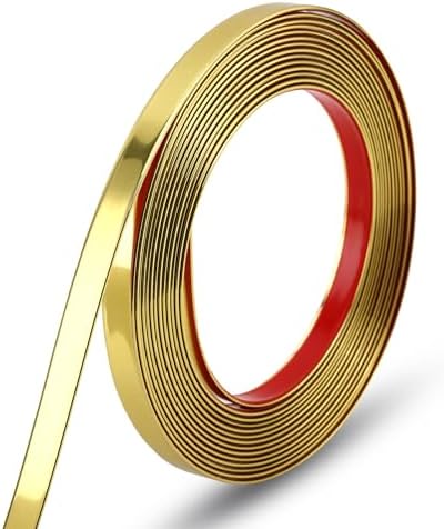 Gaahing 196.8" x 0.5" Shiny Gold Molding & Wall Trim, Flexible Peel and Stick by Getallthemoldingtrimsyoulike