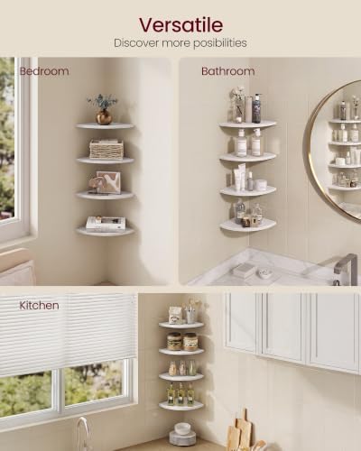 VASAGLE Floating Corner Shelves, 7.8 x 7.8 x 0.5 Inches - Image 5
