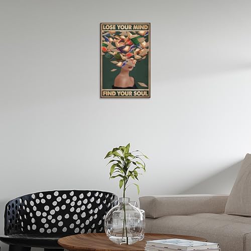 Vintage Lose Your Mind Find Your Soul Posters Room Aesthetics Dark Green - Image 2