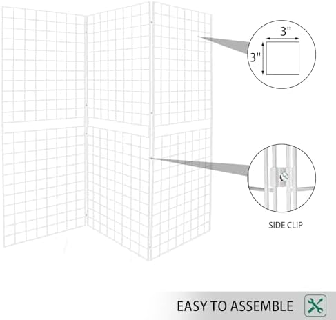 Heavy Duty Portable Gridwall Display Panels – 3 × 2' × 6' Black Metal Wall & - Image 5