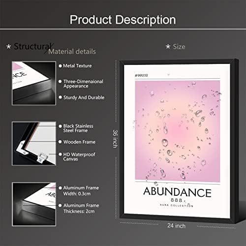 Framed 3 Piece Pink Gradient Aura Spiritual Canvas Wall Art Trippy Positive - Image 6