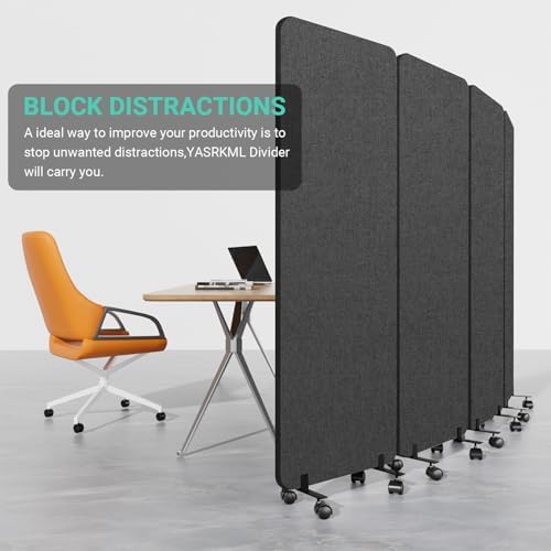 4 Panel Soundproof Room Divider, Portable Acoustic Office Divider - Image 5