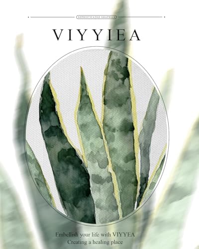 VIYYIEA Sage Green Botanical Wall Art Set of 4, Watercolor Painting, 8 x 10 - Image 2