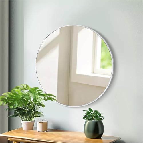 White Round Bathroom Mirror 26 Inch - Image 5