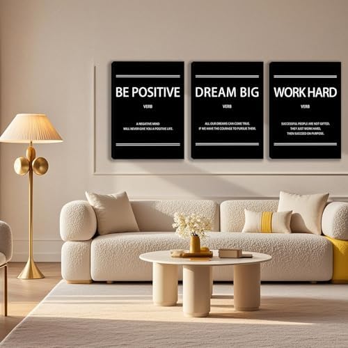 3 Panel Print Canvas Wall Art Motivational Office Wall Decor Painting - Image 3
