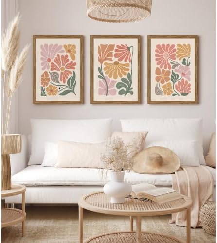 Boho Flower Wall Art Decor Abstract Floral Canvas Prints Botanical Plant Wall - Image 6