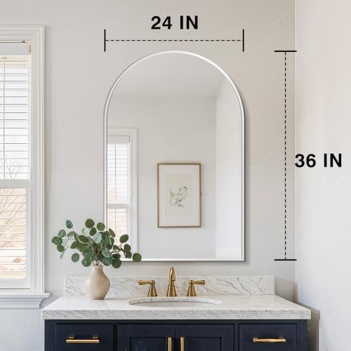FICTOR 2 Pack 24" x 36" Arched Bathroom Vanity Mirror - Image 2