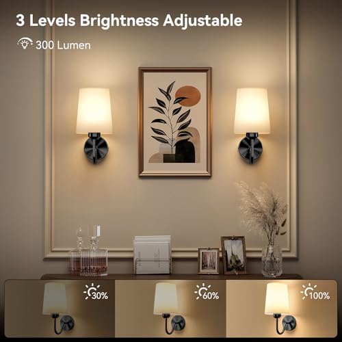 Battery Operated Wall Sconces Set of 2, Remote Control, RGB Bulb - Image 4