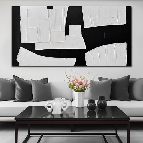 MDHKVPM Large Abstract Canvas Wall Art Black And White Wall Decor - Image 2
