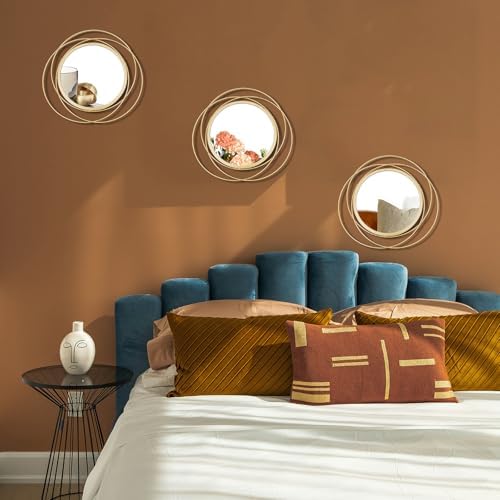 3 Set Sunburst Round Mirrors for Wall Decor Bedroom Bathroom - Image 3