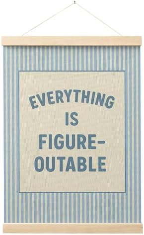 FGFK Preppy Blue Everything Is Figureoutable Inspirational Wall Art Poster by WelcometoFGFKhome
