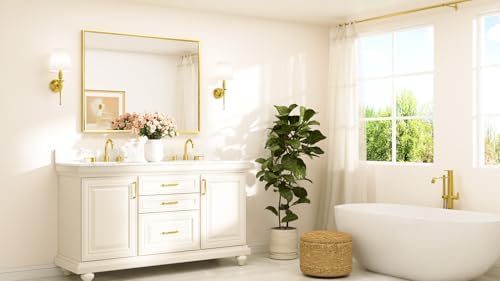 TETOTE Brushed Gold Bathroom Mirror - Image 2