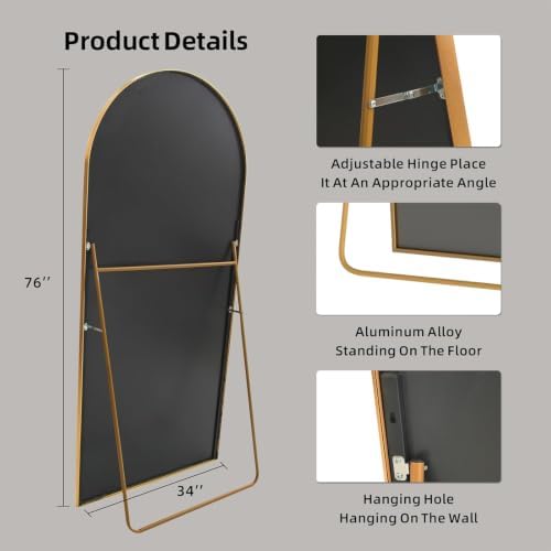 LFT HUIMEI2Y 76"x34" Arch Full Length Mirror - Image 3