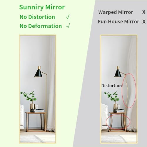 Sunniry Gold Floor Mirror 48x16 inch, Full Body Mirror, Metal Frame - Image 4