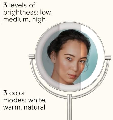 Conair LED Vanity Mirror, Double-Sided, 10x Magnification, Satin Nickel - Image 4