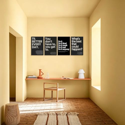 Unframed Set of 4 Motivational Quote Poster Inspirational Canvas Wall Art - Image 5
