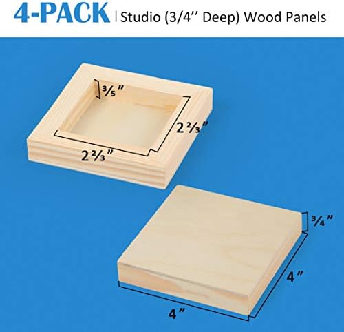 Falling in Art 4 Pack 4x4’’ Unfinished Birch Wood Panels Kit - Image 2