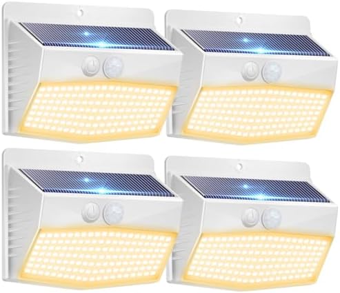 Peasur 4 Pack Solar Motion Sensor Lights Outdoor Waterproof by Peasur