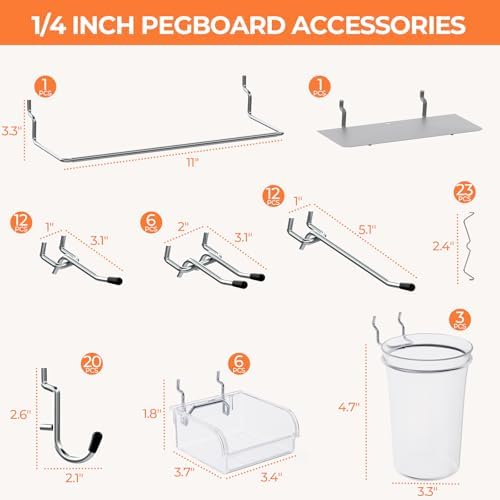 INCLY 90PCS Metal Peg Board Kit - Image 3