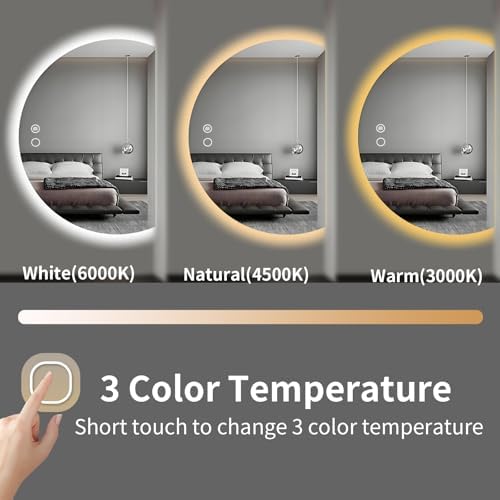 43.3" x 30" Modern Half Moon LED Mirror - Image 2