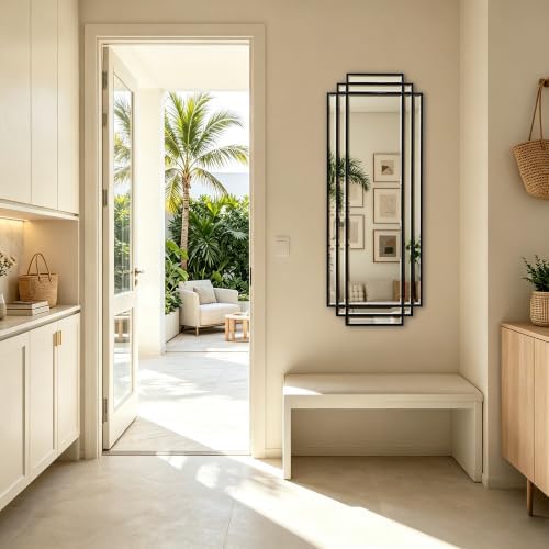 42"x16" Geometric Decorative Beveled Mirror - Image 6
