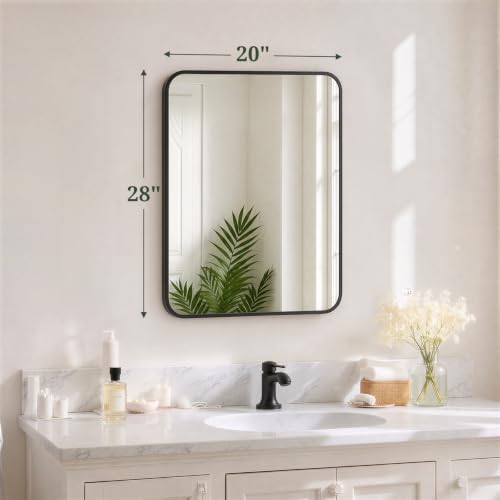 Bathroom Mirror for Wall, 28x20 Inch HD Tempered Glass Vanity Mirror - Image 2