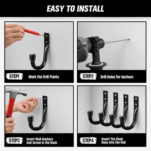 24-piece Heavy Duty Garage Storage Hooks, Bike Hooks - Image 5