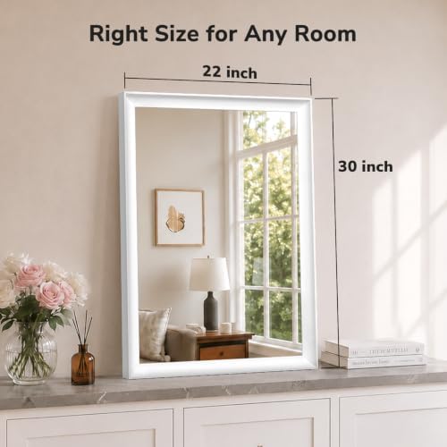 USHOWER 2 Pack 22x30 Inch White Bathroom Mirrors - Image 6