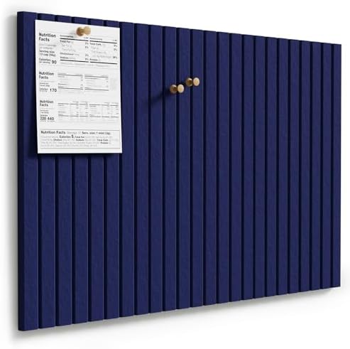 MaxGear Bulletin Board 36" x 24", Dark Blue Felt Wall Tiles Room Decor by MaxGear