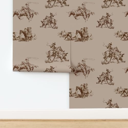 Spoonflower Western Cowboy Peel and Stick Wallpaper - Image 4