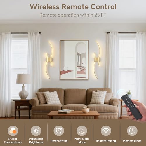 Wireless Wall Sconces Set of Two - Image 3