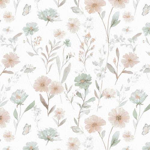 Ismoon Floral Peel and Stick Wallpaper Boho Wallpaper 17.3in x 16.4ft Pink and by Ismoon