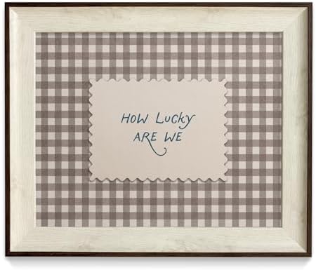 razliubit How Lucky Are We Wall Art, Framed Gingham Canvas Print, 10x12 Inch by razliubit