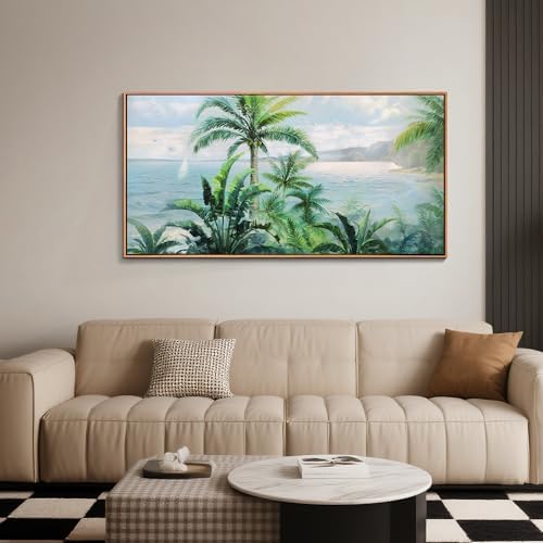 Anolyfi Framed Wall Art Palm Tree Picture Tropical Wall Decor by Anolyfi