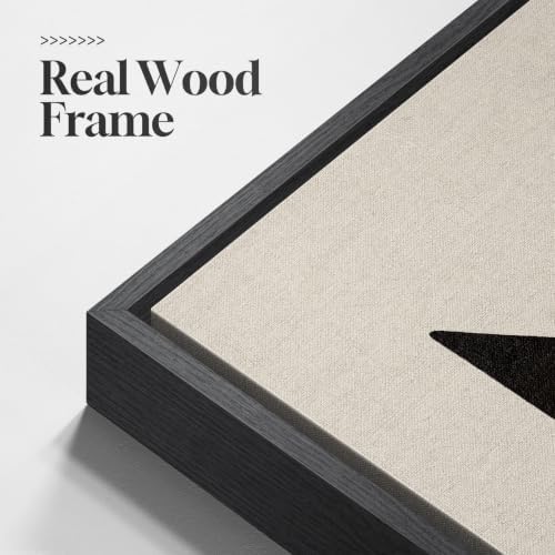 Large Framed Neutral Abstract Geometric Wall Art Set, 3 Piece 24x36 Inch - Image 4