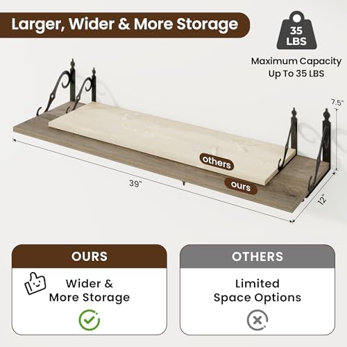 RICHFOCUS 12 Inch Deep Floating Shelves - Image 3
