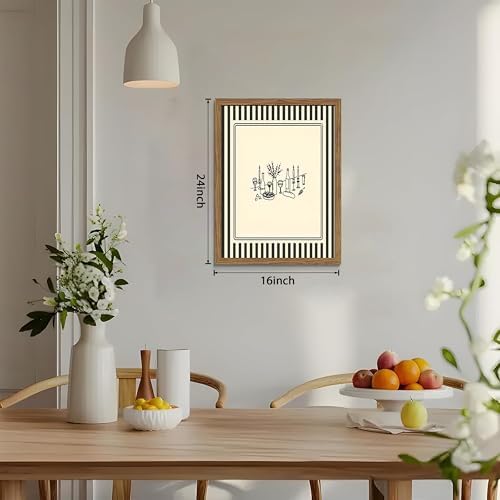Framed Vintage Striped Kitchen Wall Art, Cozy Dining Table Supper Canvas Print - Image 4