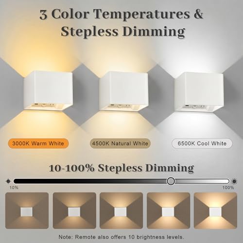 Rechargeable Motion Sensor Wall Sconces, Wireless Battery Powered Wall Lamp - Image 3